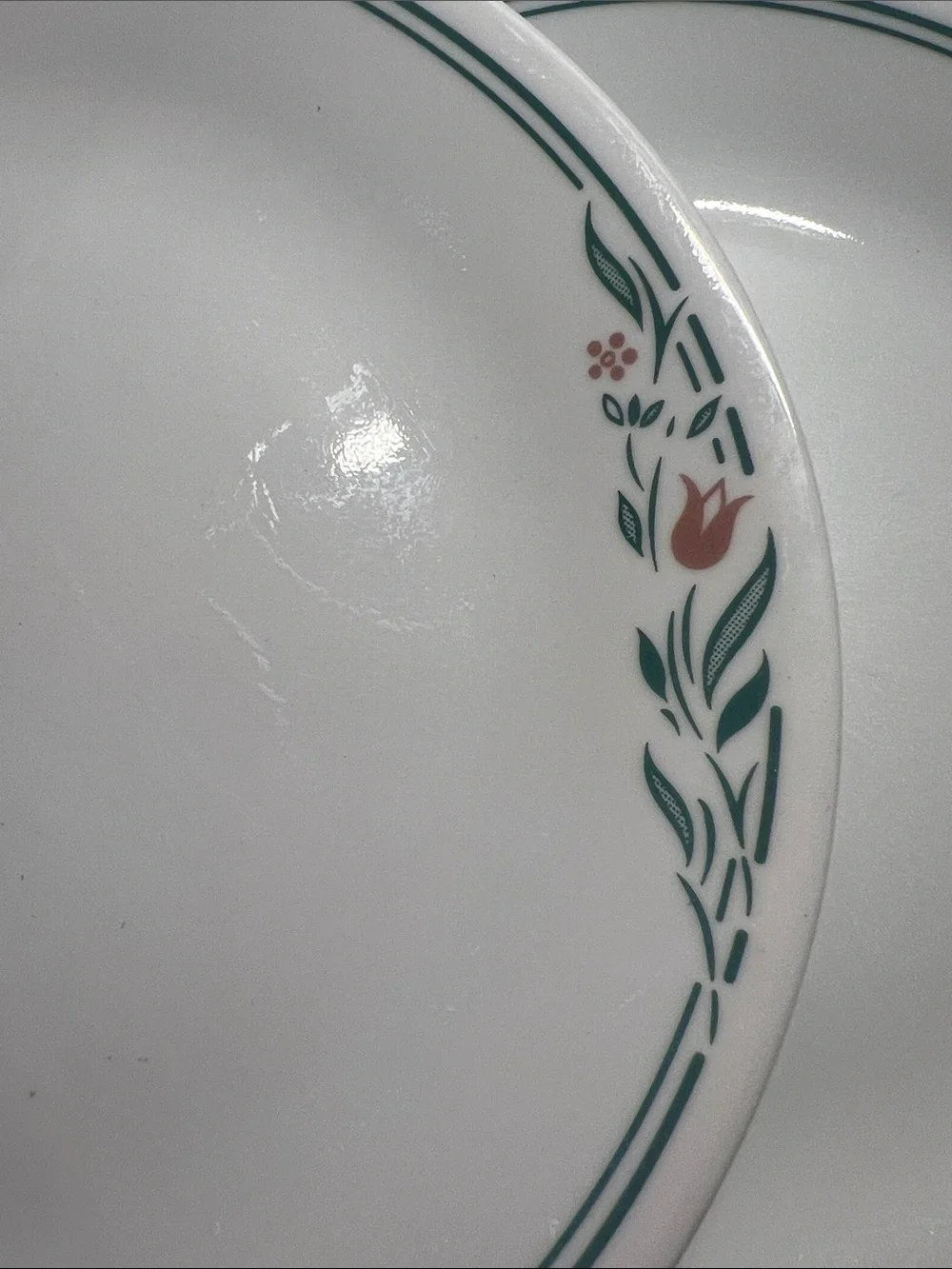 Vintage ROSEMARIE CORELLE Classic White Floral Rim Dinner Plates - Set of 6